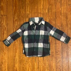 Jumping Beans Green and Black Plaid Button Down Shirt - 24M Boys